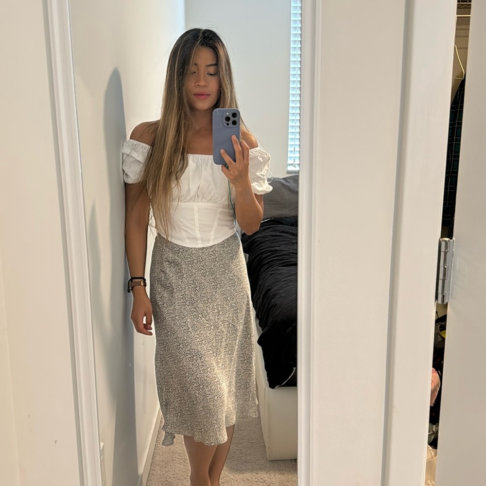 Satan animal print midi skirt
